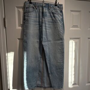 American Eagle Jean Front Slit Midi Skirt